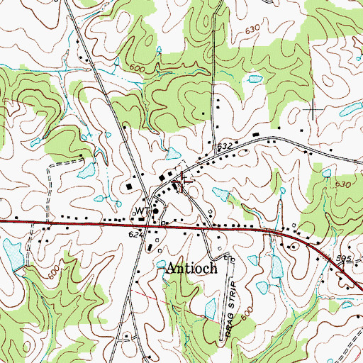 Topographic Map of Antioch Baptist Church, SC