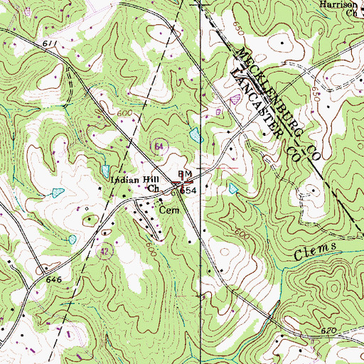 Topographic Map of Barberville, SC