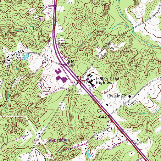 Topographic Map of Belair, SC