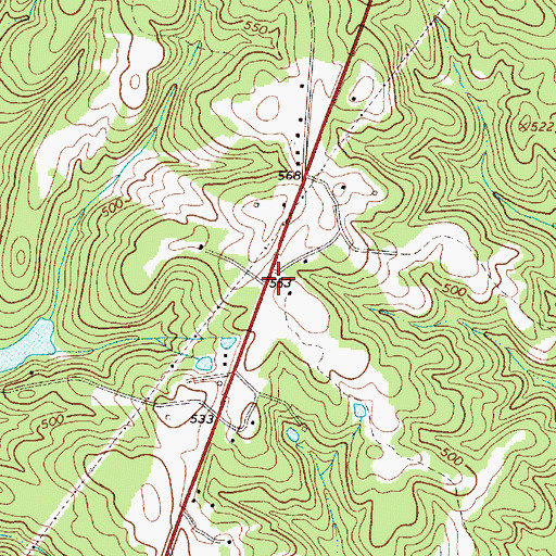 Topographic Map of Bell Town School (historical), SC
