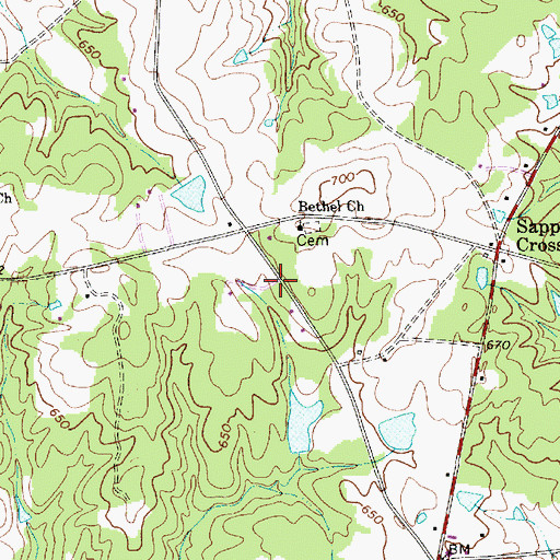 Topographic Map of Bethel School (historical), SC