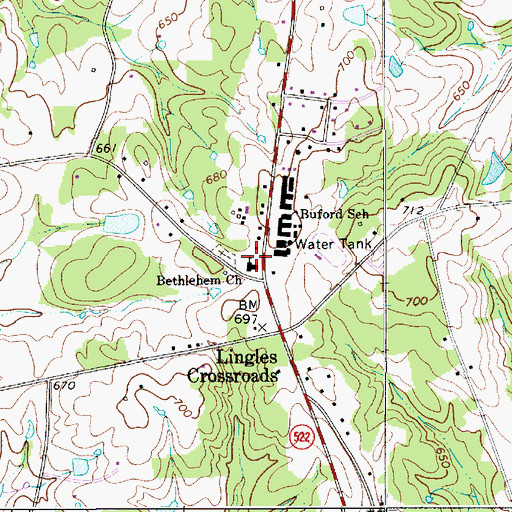 Topographic Map of Bethlehem Evangelical Lutheran Church, SC
