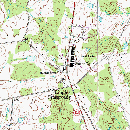 Topographic Map of Bethlehem School (historical), SC