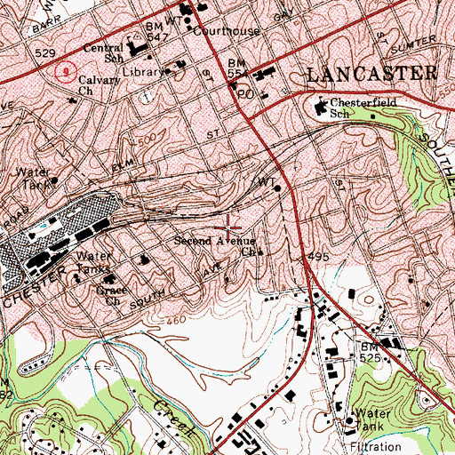 Topographic Map of Brooklyn Avenue School (historical), SC