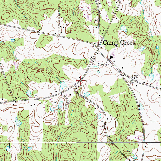 Topographic Map of Camp Creek School (historical), SC