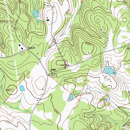 Topographic Map of Cedar Grove School (historical), SC