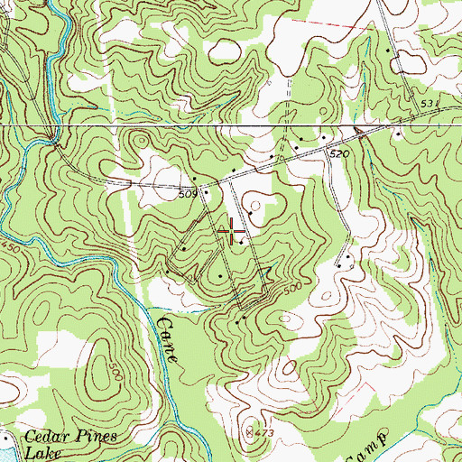 Topographic Map of Cedar Terrace, SC