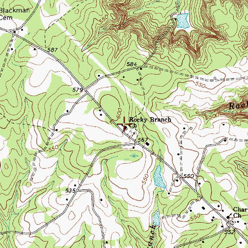 Topographic Map of Charlesboro School (historical), SC