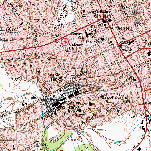Topographic Map of Church of God (historical), SC
