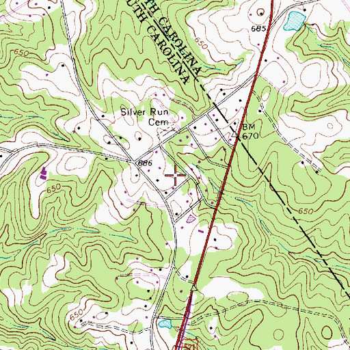 Topographic Map of Colonial Village, SC