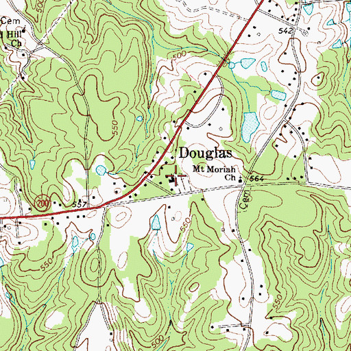 Topographic Map of Douglas Presbyterian Church, SC