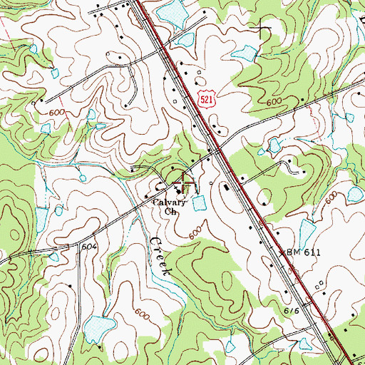 Topographic Map of Elgin School (historical), SC