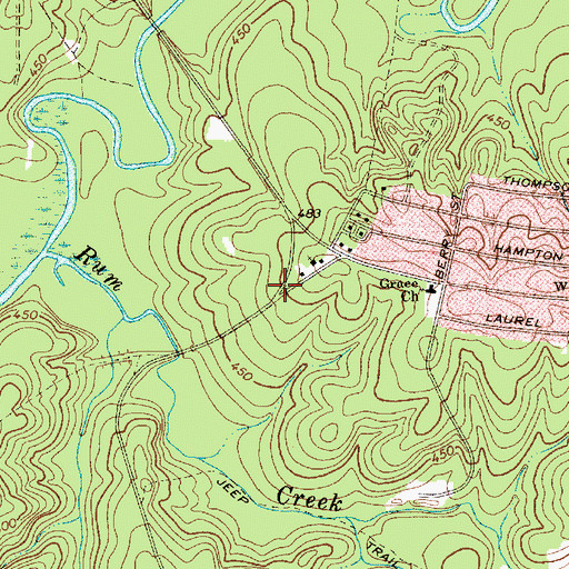 Topographic Map of Erwin Elementary School, SC