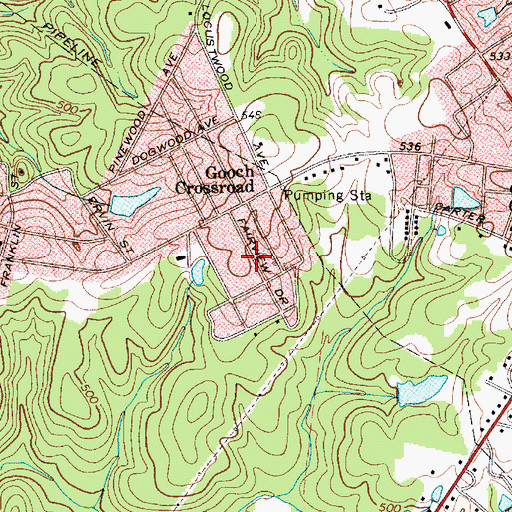 Topographic Map of Erwinwood Acres, SC