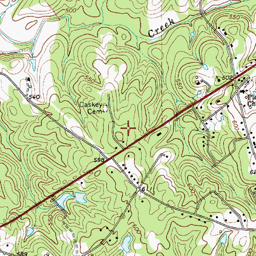 Topographic Map of Evergreen Acres, SC