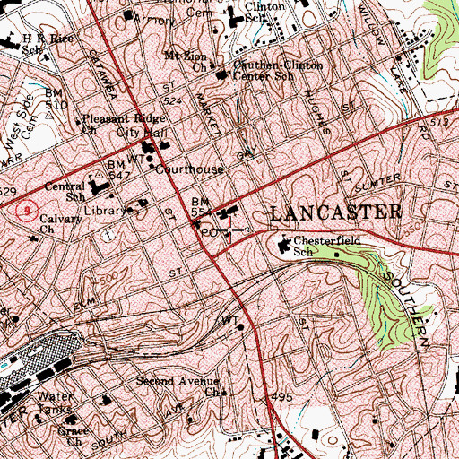 Topographic Map of First Associate Reformed Presbyterian Church, SC