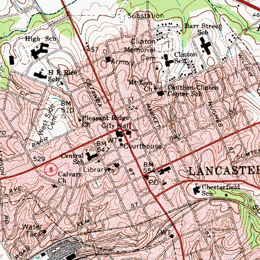 Topographic Map of First Presbyterian Church, SC