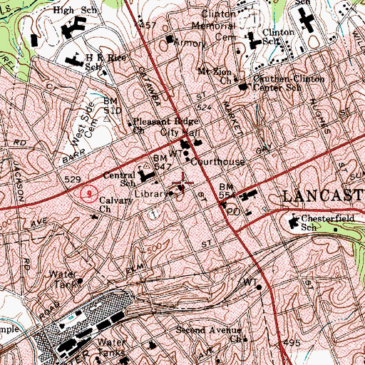 Topographic Map of First United Methodist Church, SC