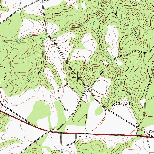 Topographic Map of Flat Creek School (historical), SC