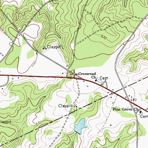 Topographic Map of Flat Creek School (historical), SC
