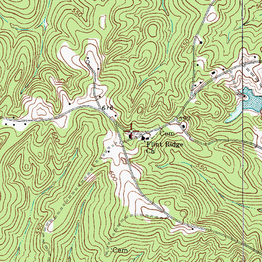 Topographic Map of Flint Ridge School (historical), SC