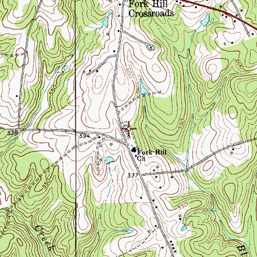 Topographic Map of Fork Hill Cemetery, SC