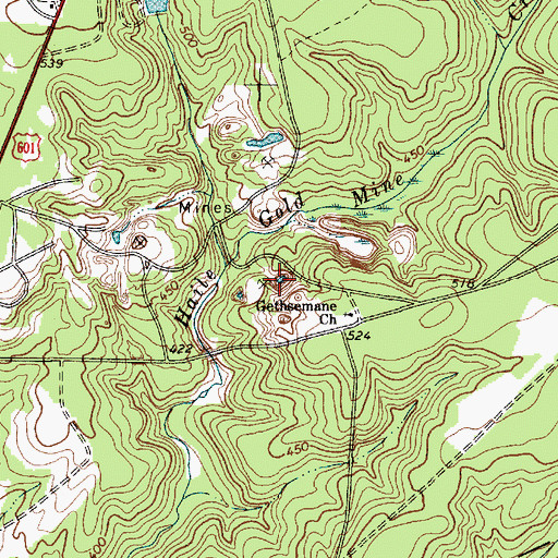 Topographic Map of Haile Gold Mine, SC