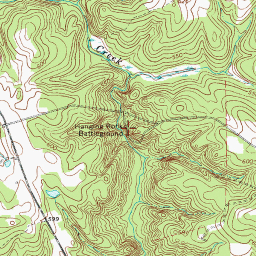 Topographic Map of Hanging Rock, SC