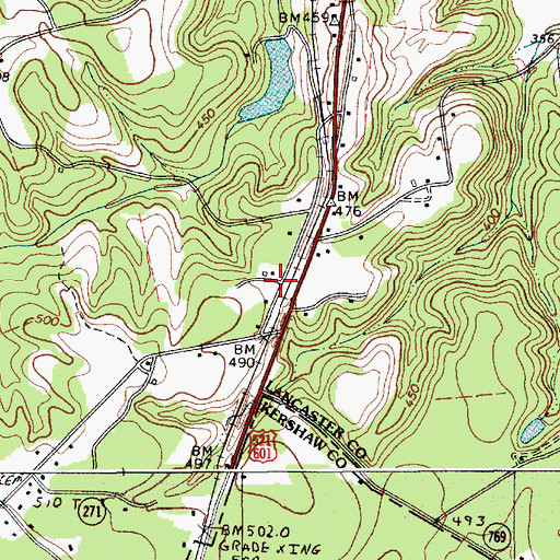 Topographic Map of Hanging Rock School (historical), SC