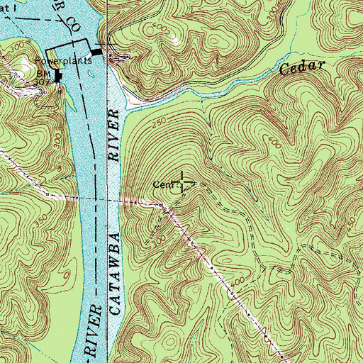 Topographic Map of Kingsbury Cemetery, SC