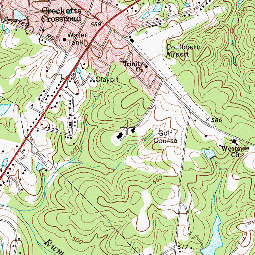 Topographic Map of Lancaster Country Club, SC