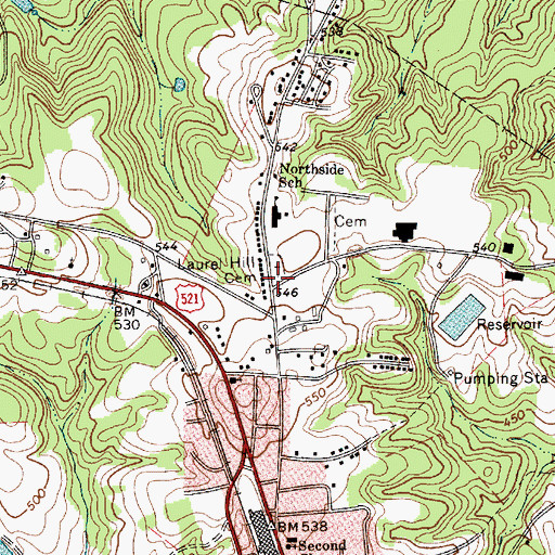 Topographic Map of Laurel Hill Baptist Church (historical), SC