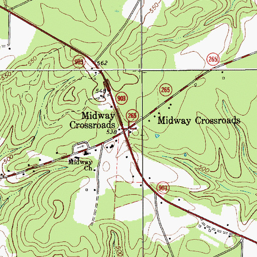 Topographic Map of Midway School (historical), SC