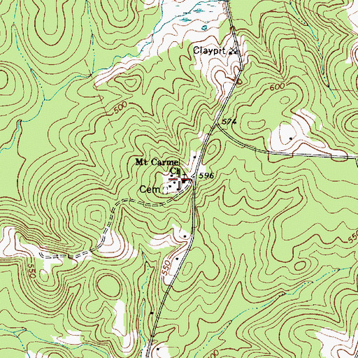 Topographic Map of Mount Carmel Camp Meeting Ground, SC