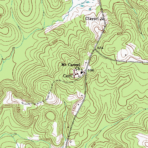 Topographic Map of Mount Carmel Cemetery, SC