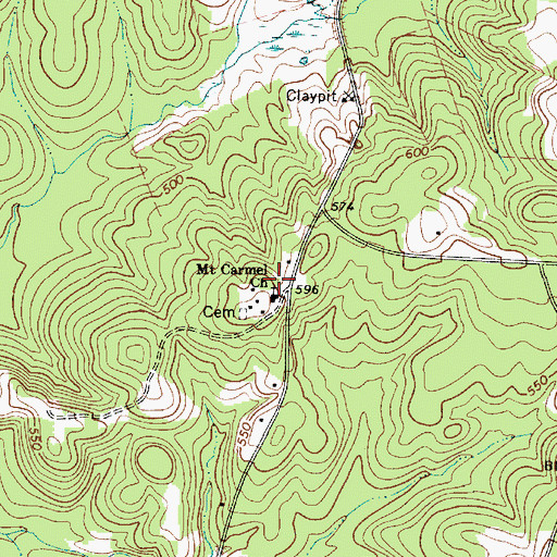 Topographic Map of Mount Carmel School (historical), SC