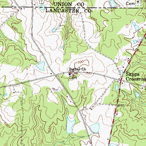 Topographic Map of New Bethel Cemetery, SC