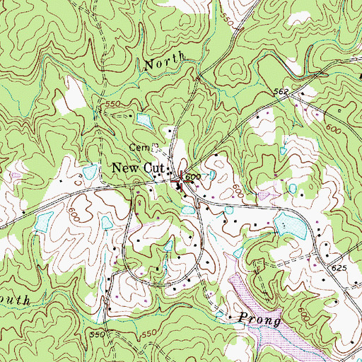 Topographic Map of New Cut Presbyterian Church, SC