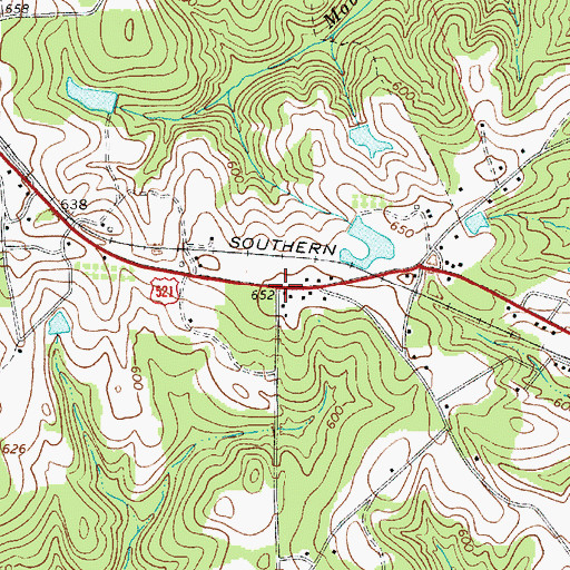 Topographic Map of Oakhurst, SC