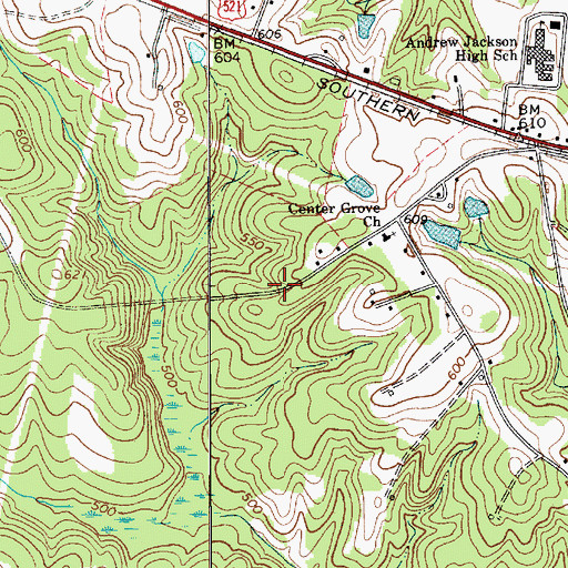 Topographic Map of Oakhurst School (historical), SC
