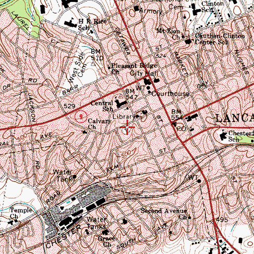 Topographic Map of Old Presbyterian Cemetery, SC