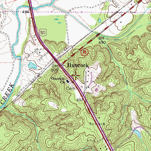 Topographic Map of Osceola School (historical), SC