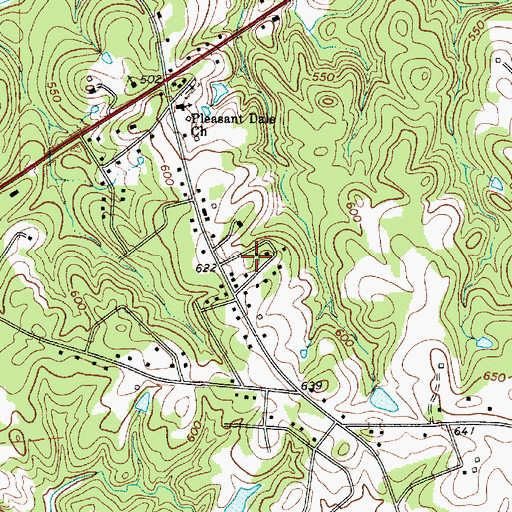 Topographic Map of Pleasant Dale, SC