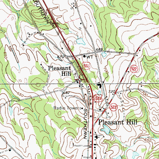Topographic Map of Pleasant Hill School (historical), SC