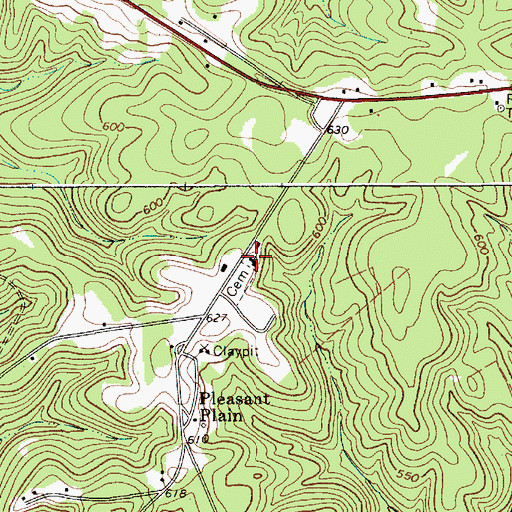 Topographic Map of Pleasant Plain Baptist Church, SC