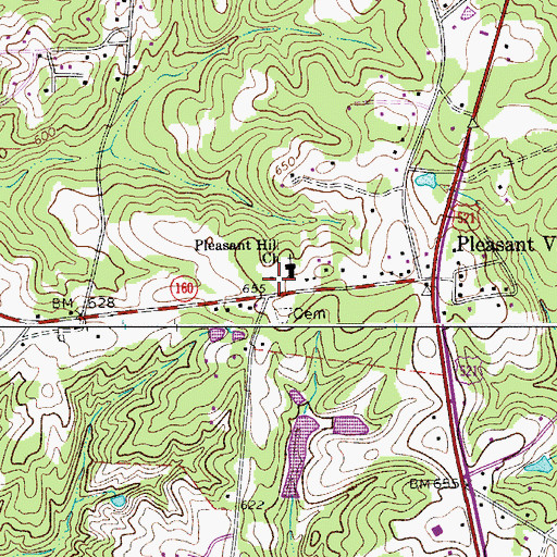 Topographic Map of Pleasant Valley School (historical), SC