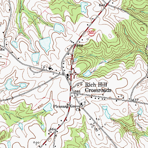 Topographic Map of Rich Hill School (historical), SC