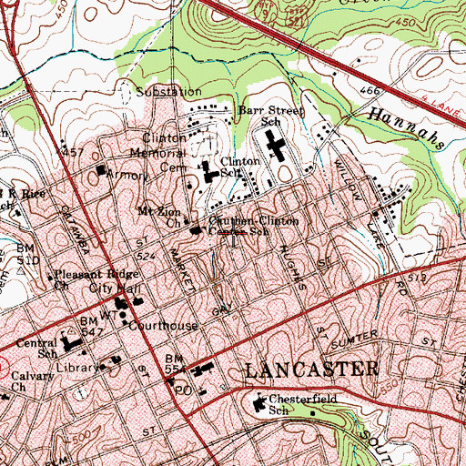 Topographic Map of Saint Paul African Methodist Episcopal Church (historical), SC