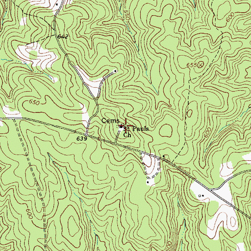 Topographic Map of Saint Paul School (historical), SC