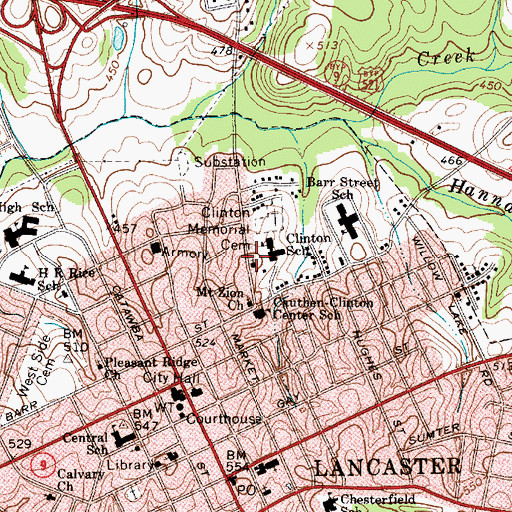 Topographic Map of Second Baptist Church, SC